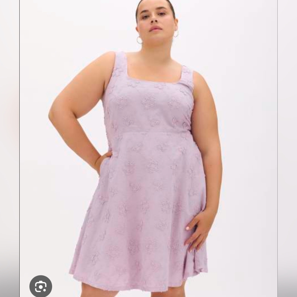 Addition Elle Light Purple Textured Midi Dress